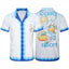 Casablanc a White Printed Imported Half Shirt