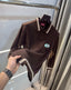 Gucc i Brown Logo Work Imported Knitted Polo T-Shirt