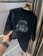Essentia l Black Logo Print Imported Premium Sweatshirt
