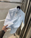 Ami Paris Sky Blue Embroidry Logo Premium Shirt