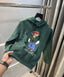Ralph Lauren Bottle Green Teddy Edition Embroidery Logo Imported Hoodie