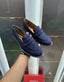Salvatore Ferragamo Premium Wooden Sole Blue Loafer