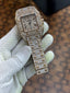 Cartier Santos luxury diamond rose gold dial stainless Steel Rose gold plated watch