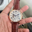 Cartier,pasha chronograph roman dial rose gold leather strap quartz watch