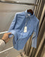Lacost e Sky Blue 2 Embroidery Logo Premium Denim Shirt