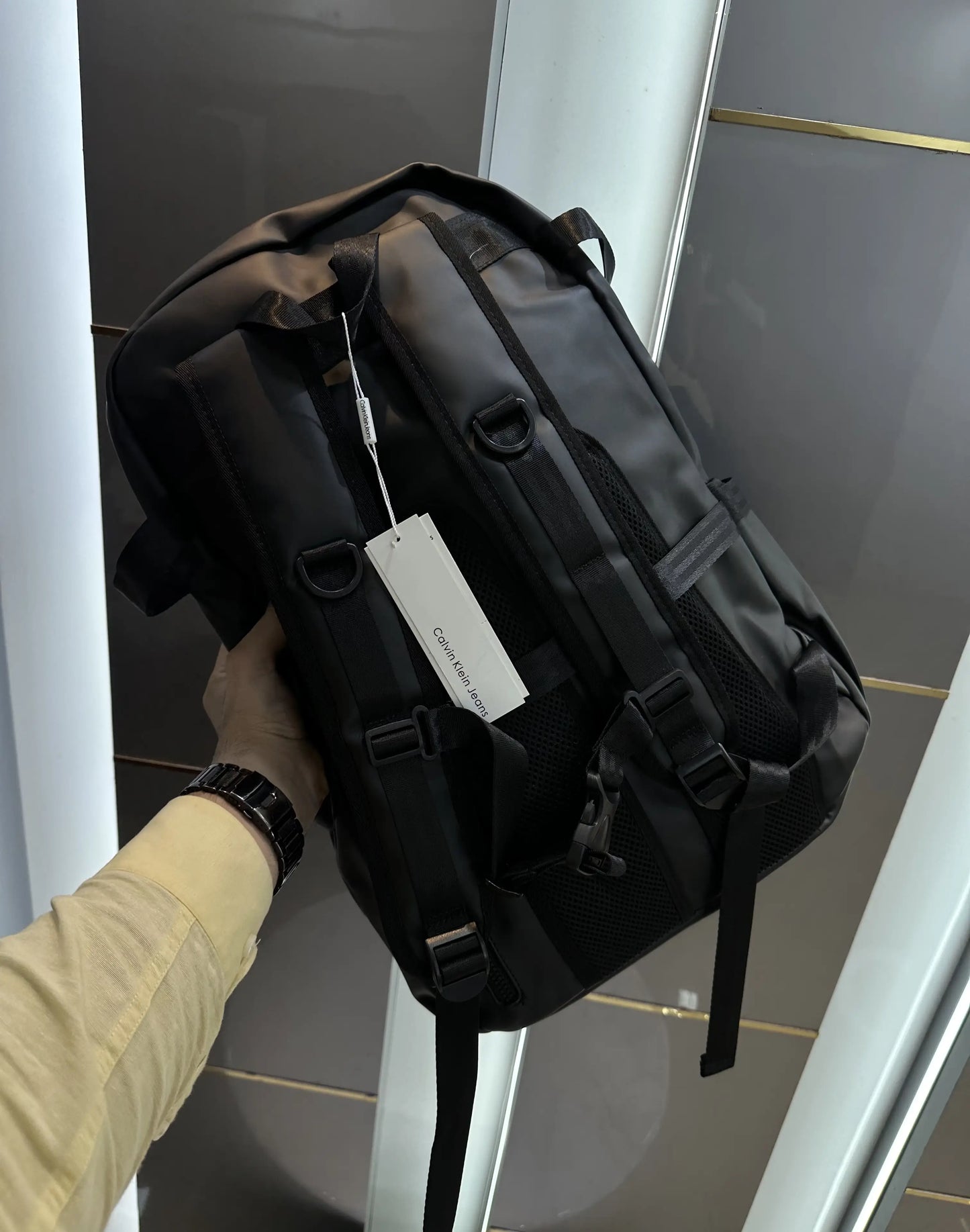 Calvin Klei n Luxury Imported Backpack Black ck2519