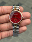 Emporio Arman i Women Two Tone Red Dial Roman