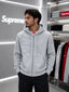 Suprem e Grey Imported Zipper Jacket