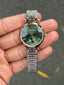 Emporio Arman i Women Two Tone Green Dial Diamond