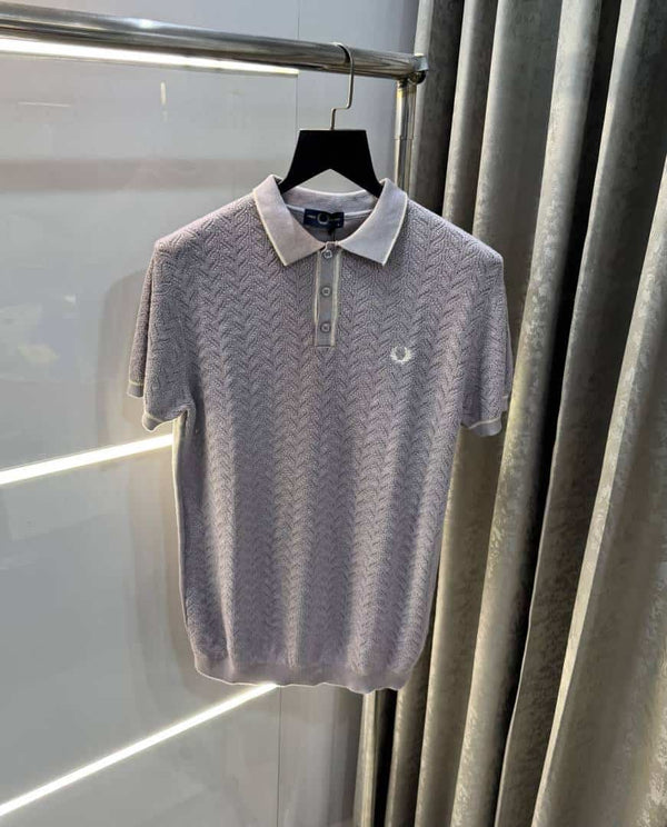 Fredperr y Purple Premium Knitted Polo T-Shirt