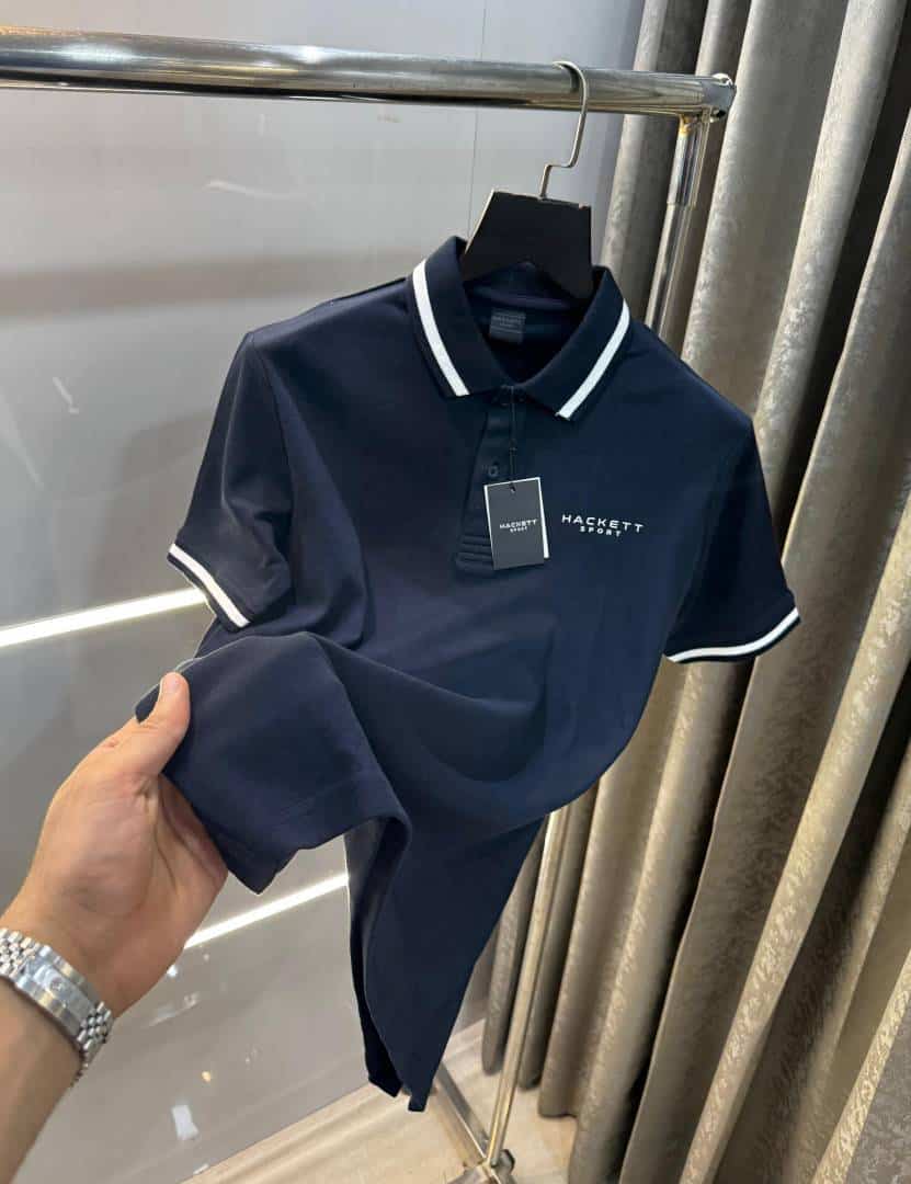 Hacket Navy Blue Designer Premium Polo T-Shirt Secondary image