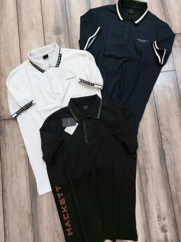 Hacket Navy Blue Designer Premium Polo T-Shirt