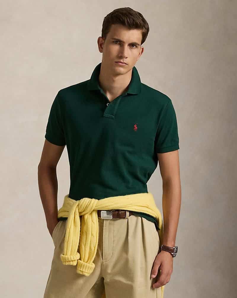 Ralph  Lauren Bottle Green Embroidery Logo Classic Polo T-Shirt