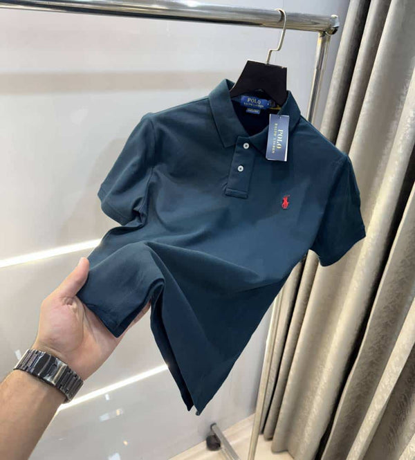 Ralph  Lauren Bottle Green Embroidery Logo Classic Polo T-Shirt