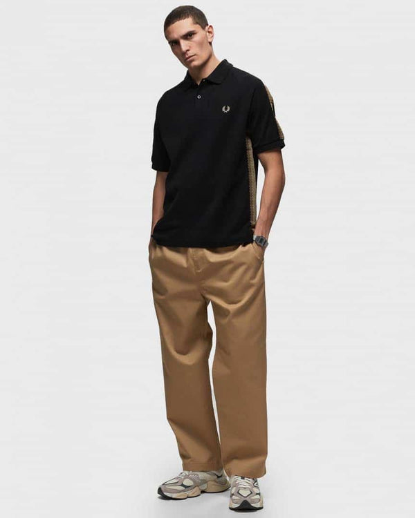 Fredperry Black Embroidery Logo Premium Polo T-Shirt