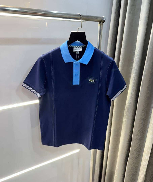 Lacost e Navy Blue Embroidery Logo Premium Polo T-Shirt