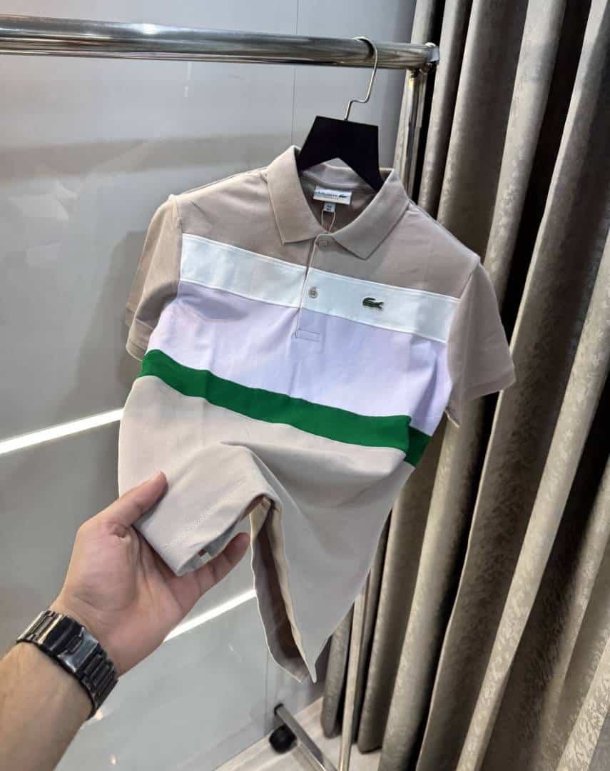 Lacost e Beige Embroidery Logo Premium Polo T-Shirt Secondary image