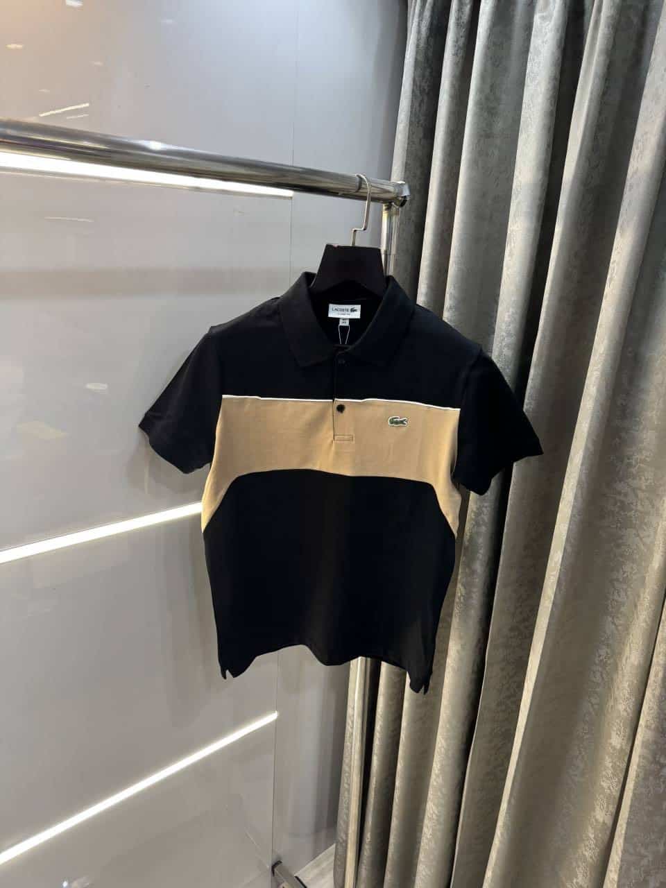 Lacost e Black Embroidery Logo Premium Polo T-Shirt