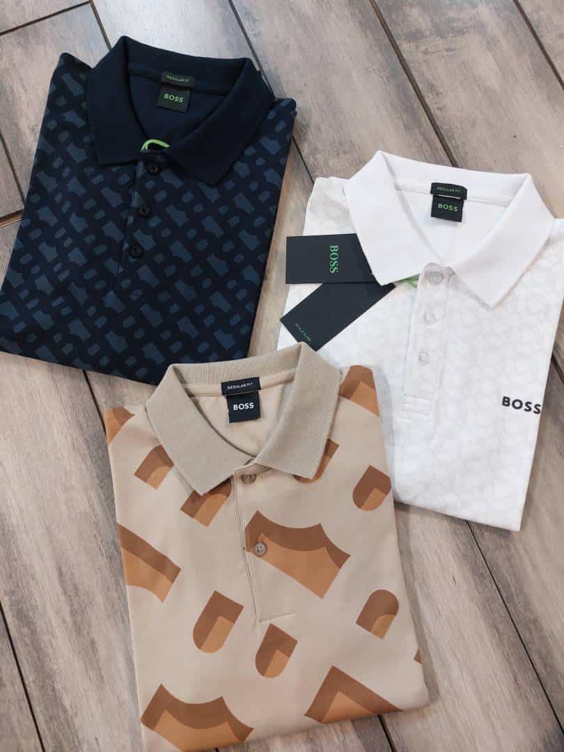 Hugo bos s Navy Blue monogram Premium Polo T-Shirt