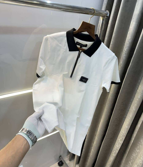 Dolce&Gabbana White B Logo Print Imported Polo T-Shirt With Box Packing