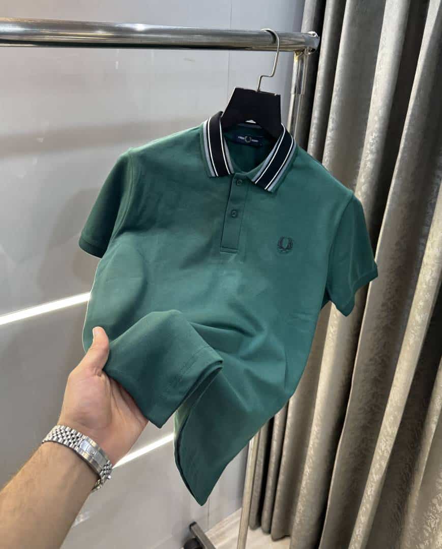 Fredperry Bottle Green Embroidery Logo Premium Polo T-Shirt Main image