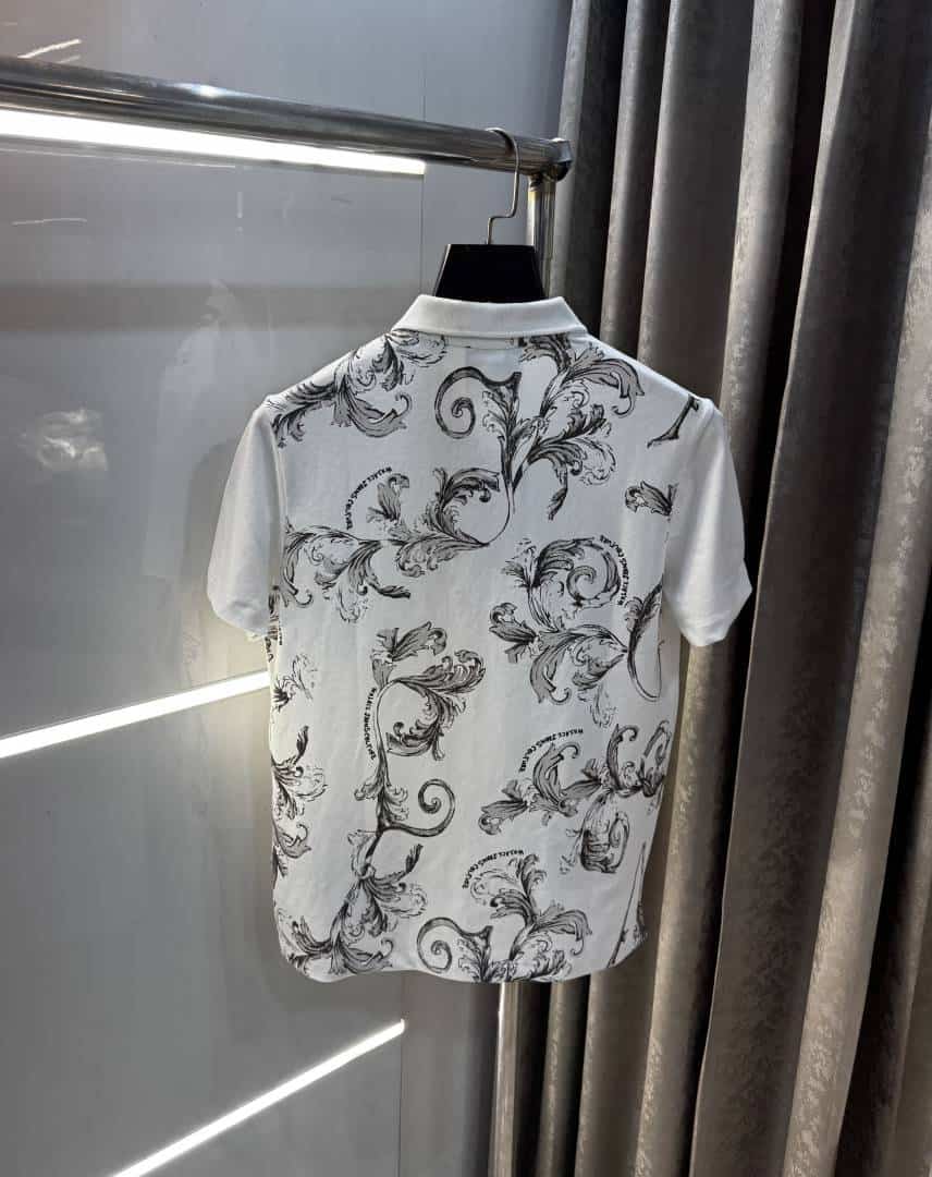 Versace Coutur e White Logo Print Imported Polo T-Shirt