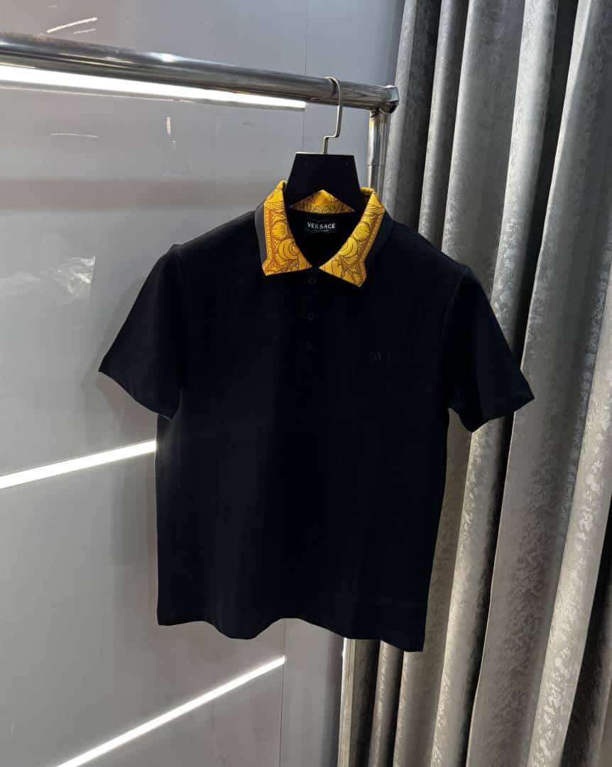 Versace Couture Black Collar Logo Imported Polo T-Shirt Secondary image