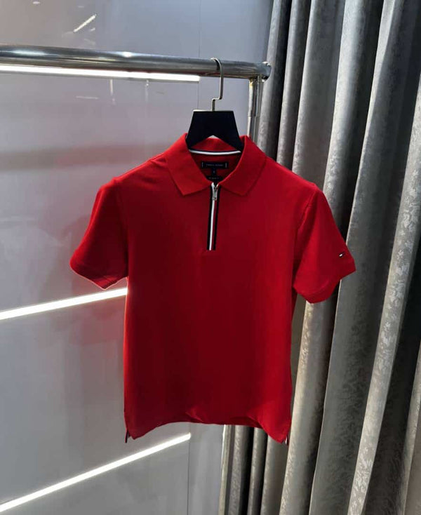 Tomm y Hilfiger Red Logo Work Premium Polo T-Shirt