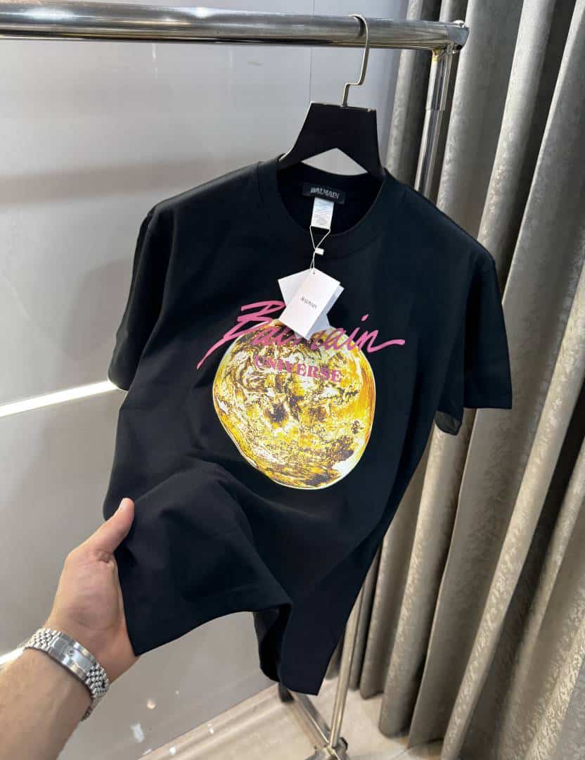 Balmai n Paris Black Logo Print Imported Oversized T-Shirt