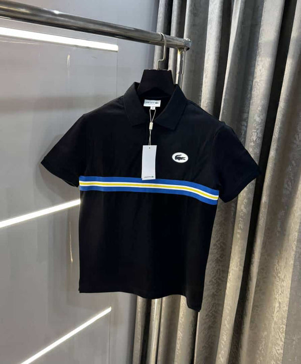 Lacost e Black Embroidery Logo Premium Polo T-Shirt