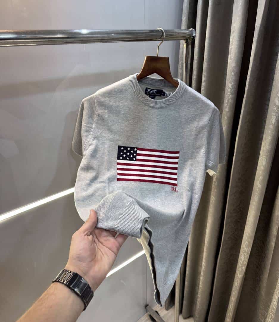 Ralp h lauren Grey Premium Knitted T-Shirt Main image