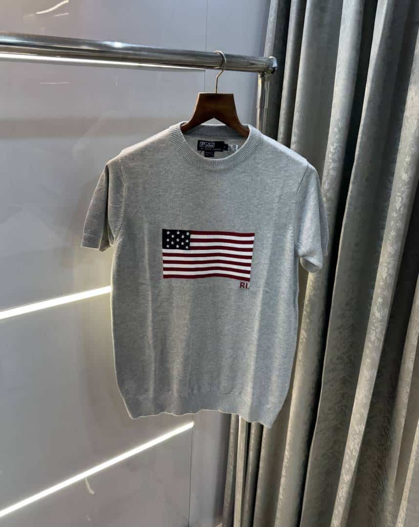 Ralp h lauren Grey Premium Knitted T-Shirt