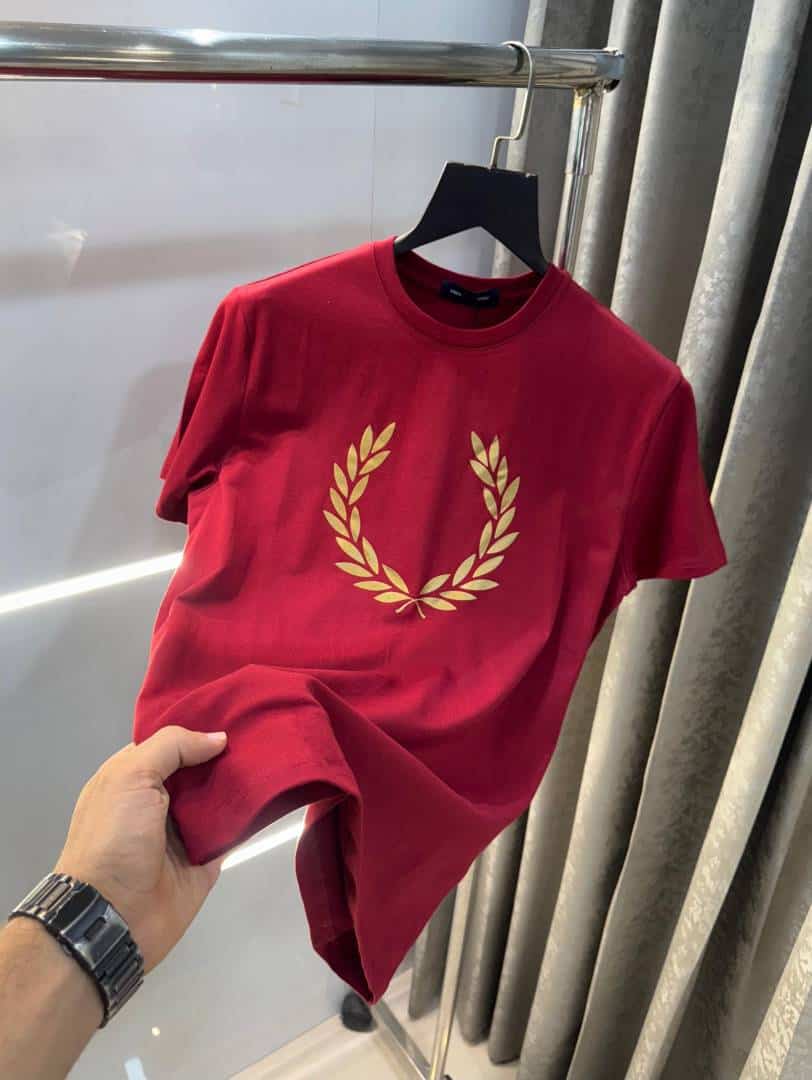 Fredperry Maroon Logo Print Imported T-Shirt Main image