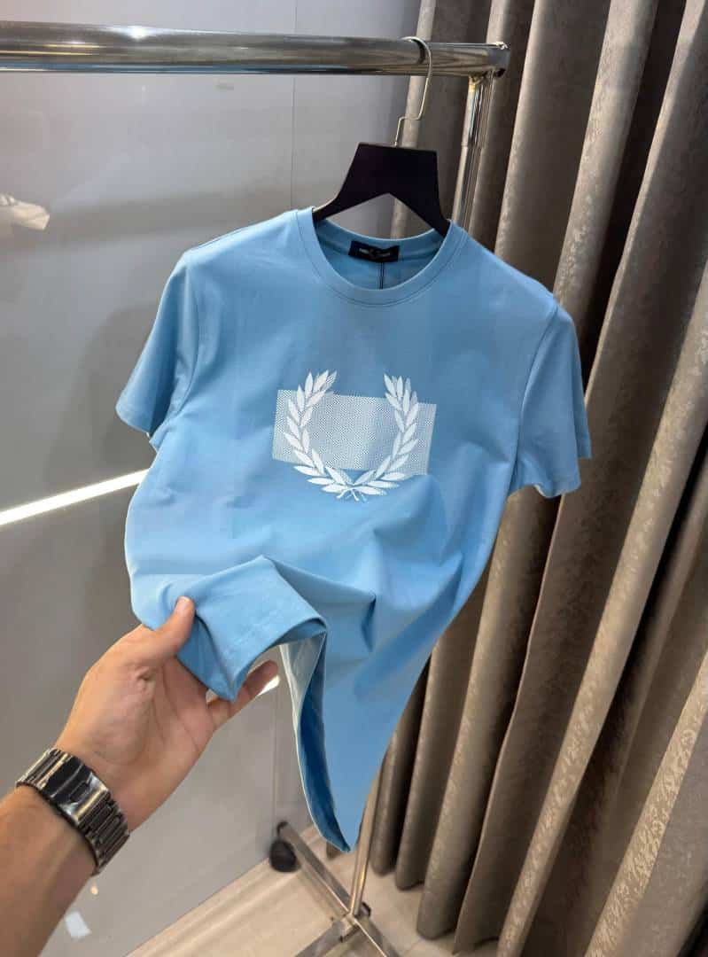 Fredperry Sky Blue Logo Print Imported T-Shirt Secondary image