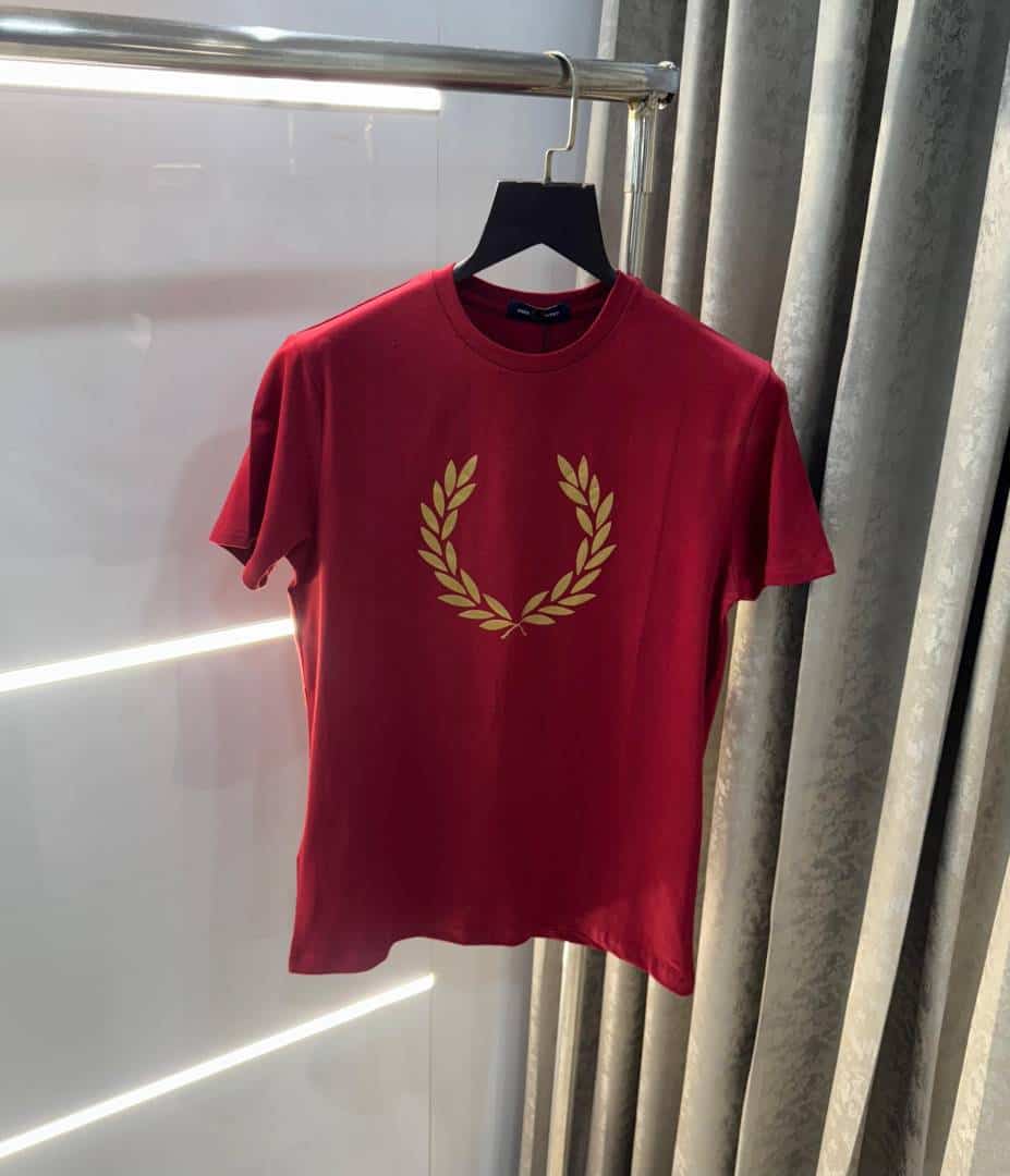 Fredperry Maroon Logo Print Imported T-Shirt Secondary image
