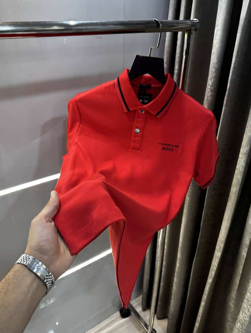 Hugo bos s X Por·ScHe Red Embroidery Logo Premium Polo T-Shirt Secondary image