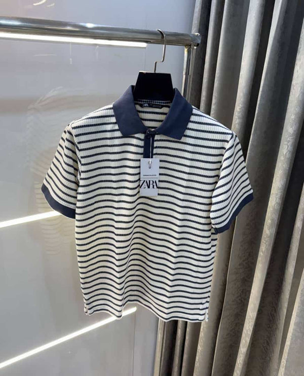 Zar a Dark Grey Premium Knitted Classic Polo T-Shirt
