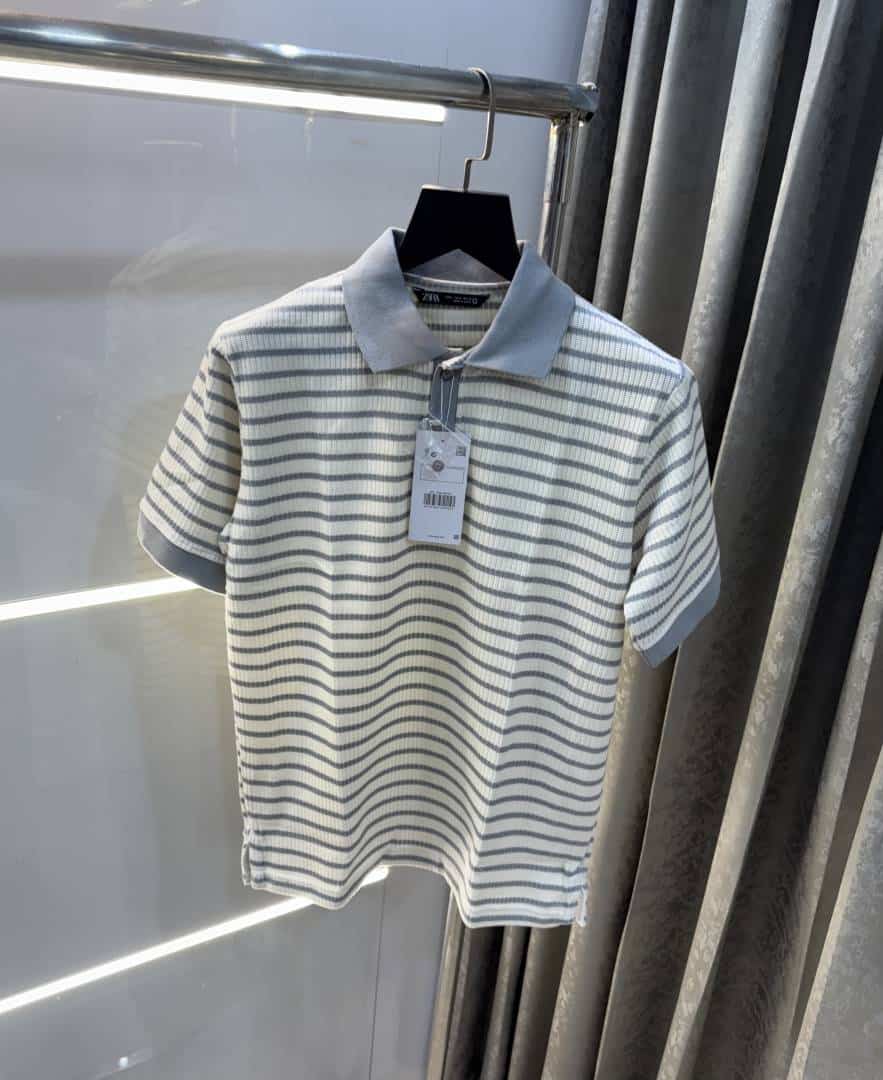 Zar a Grey Premium Knitted Classic Polo T-Shirt Secondary image
