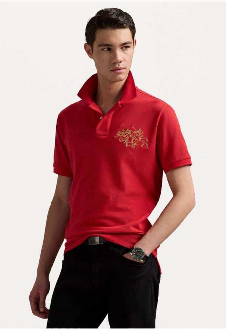 Ralp h lauren Red Embroidery Logo Premium Polo T-Shirt Main image