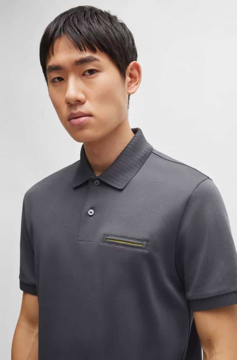 Hugo bos sGrey Pocket Look Premium Polo T-Shirt Main image