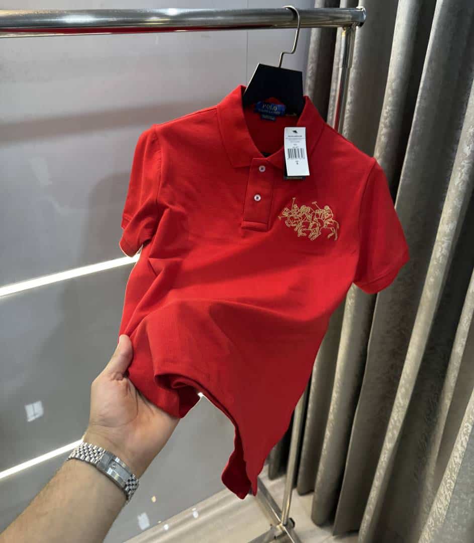 Ralp h lauren Red Embroidery Logo Premium Polo T-Shirt Secondary image