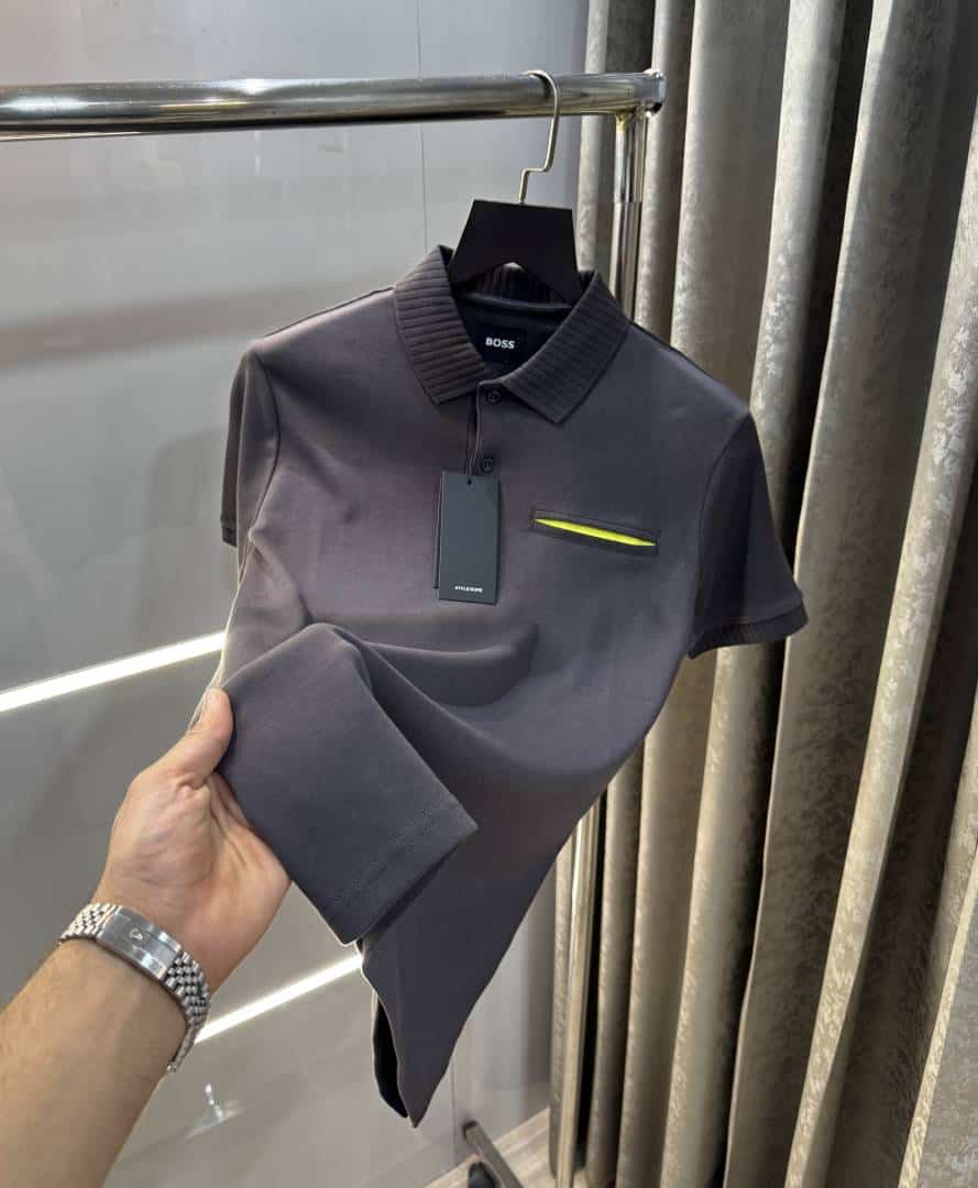 Hugo bos sGrey Pocket Look Premium Polo T-Shirt Secondary image