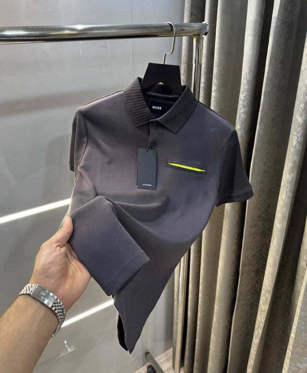 Hugo bos sGrey Pocket Look Premium Polo T-Shirt