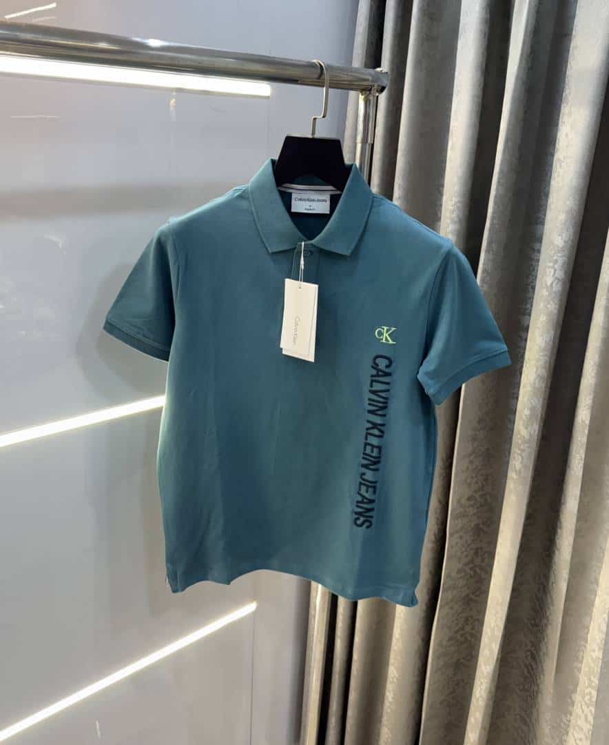 Calvin  Klein English Green Embroidery Logo Premium Polo T-Shirt