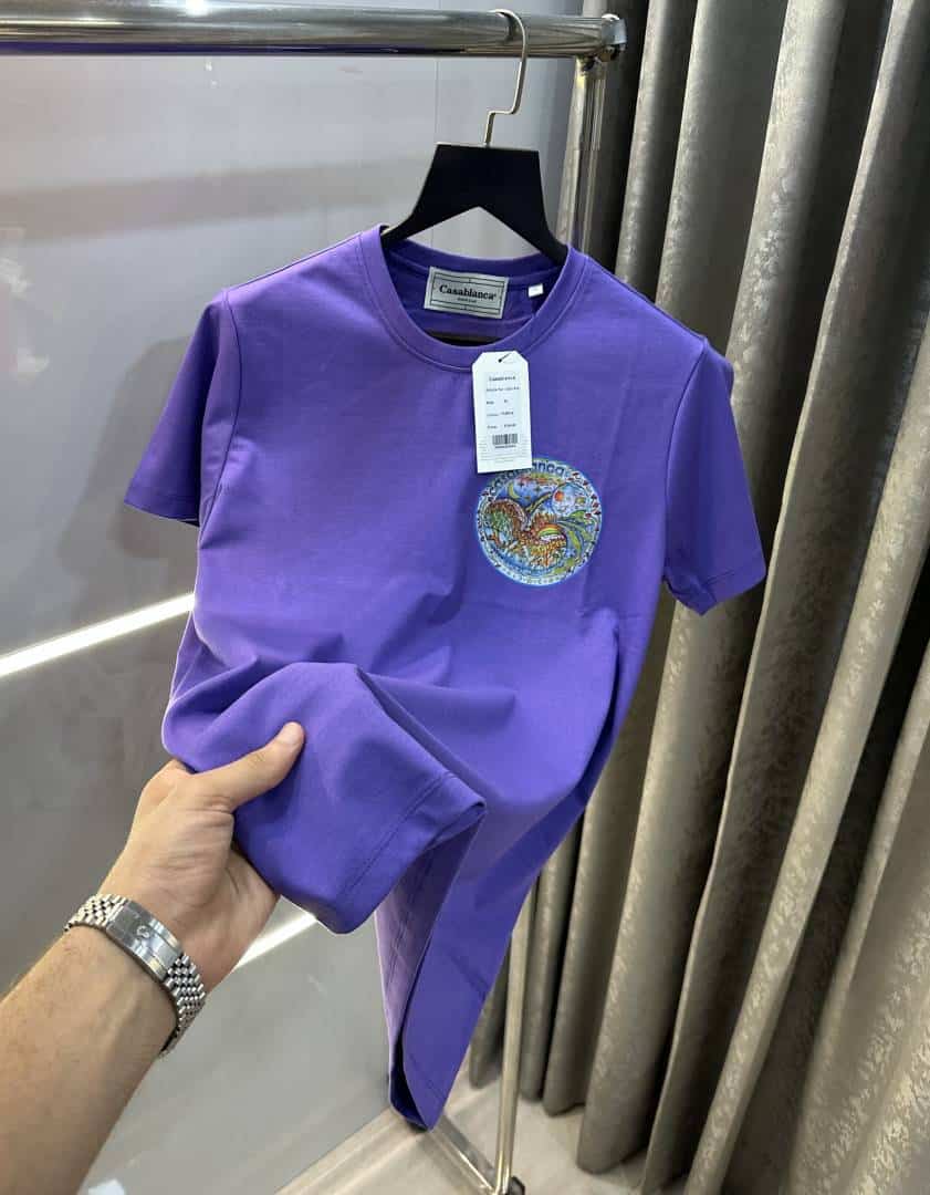 Casablanc a Purple Logo Print Imported T-Shirt