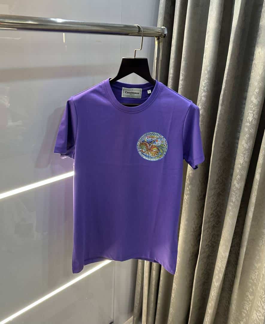 Casablanc a Purple Logo Print Imported T-Shirt
