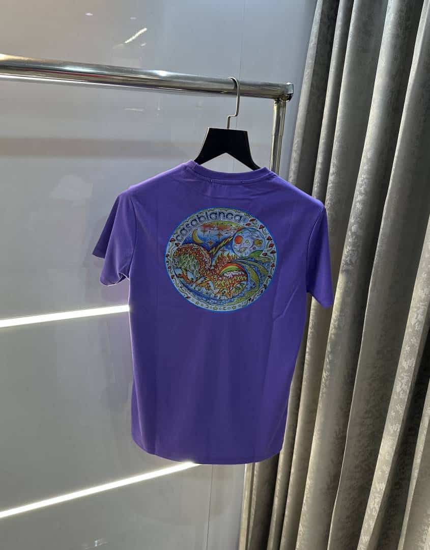 Casablanc a Purple Logo Print Imported T-Shirt
