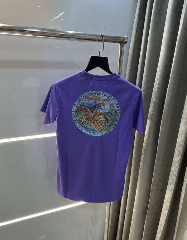 Casablanc a Purple Logo Print Imported T-Shirt