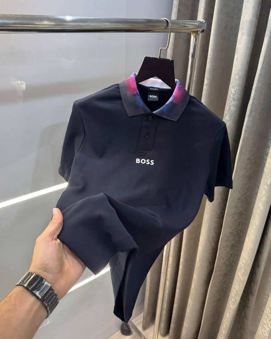 Hugo bos s Navy Blue Collar Look Premium Polo T-Shirt Secondary image