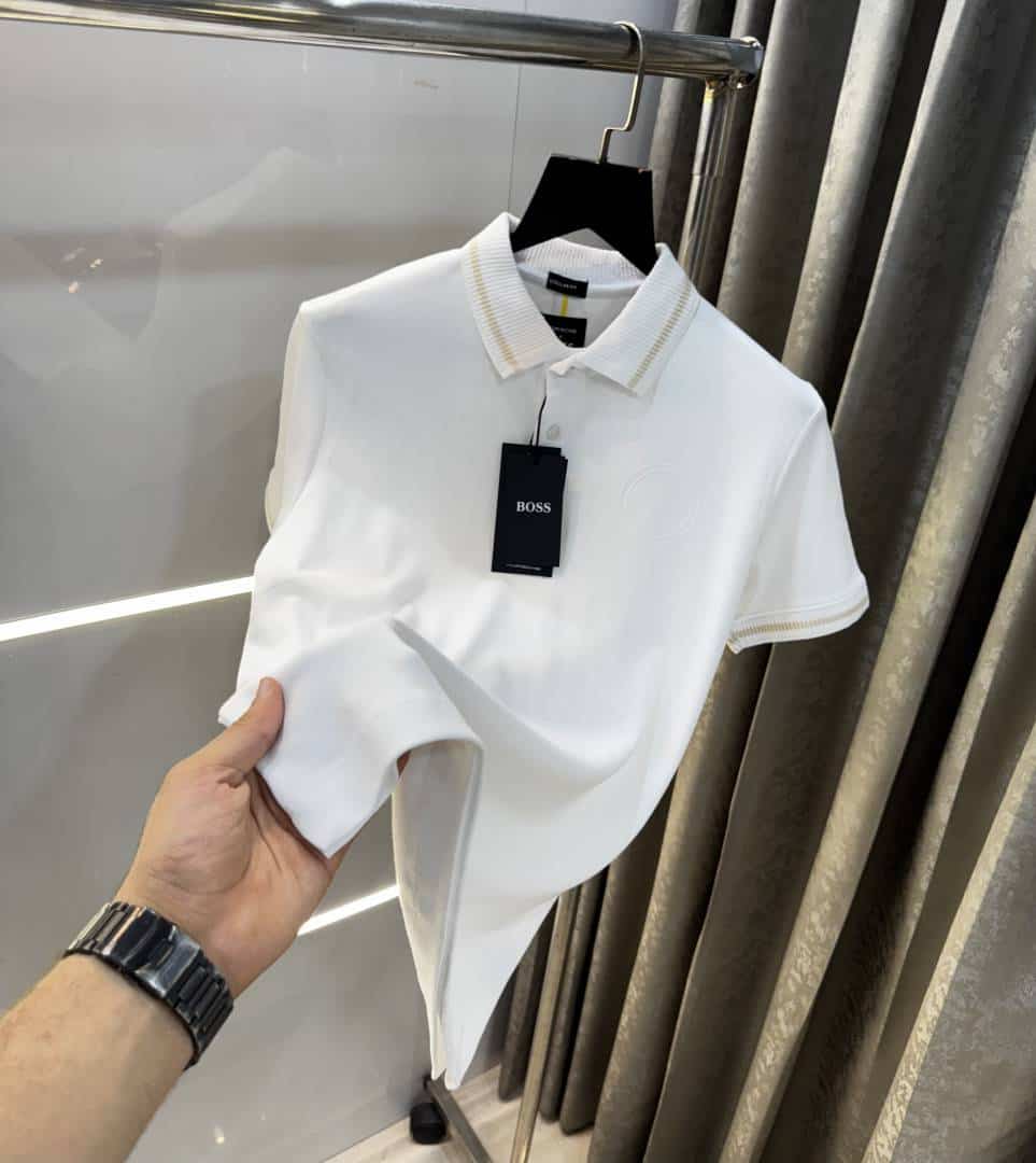 Hugo Bos s X Porsche Edition White Logo Print Premium Polo T-Shirt Main image